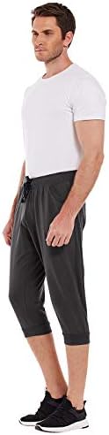 HDE MENS 3/4 панталони тренингот џогер јога капри шорцеви со џебови за трчање