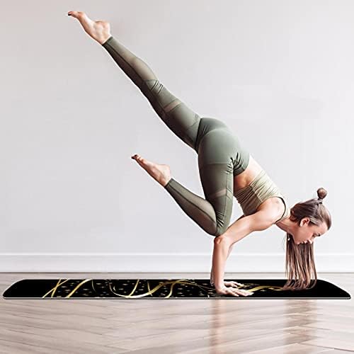 Дебела вежба без лизгање и фитнес 1/4 јога мат со златна елка-01 печатење за јога пилатес и вежба за фитнес на подот