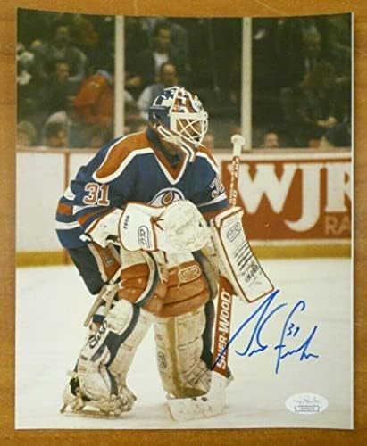 Грант Фур Хоф потпиша хокеј Фото 8x10 со JSA COA - Автограмирани фотографии од NHL