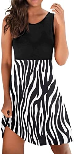Дами летни фустани 2023 леопард полко -точка крпеница без ракави миди фустан 3Д графички тенок сандерс