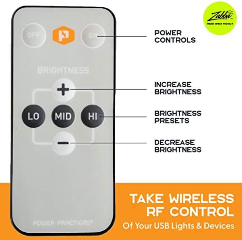 Luminoodle USB Switch и Dimmer - Femaleен на машко вклучен прекинувач со безжичен далечински управувач - прекинувач за напојување за DIY, осветлување