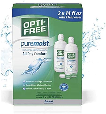 Решение за нега на леќи без Opti-PureMoist, 2 pk. /14 fl. Оз. со 2 случаи на леќи