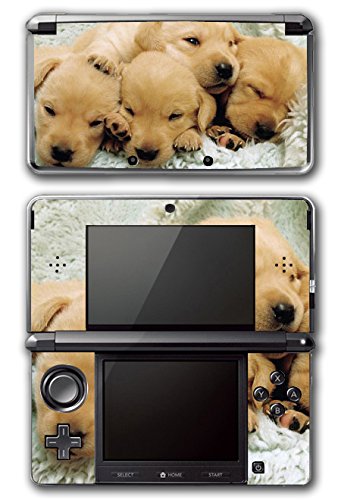 Куче Златен ретривер кученце спие симпатична пријатели видео игра винил декларална налепница за кожа за оригинален систем на Nintendo 3DS