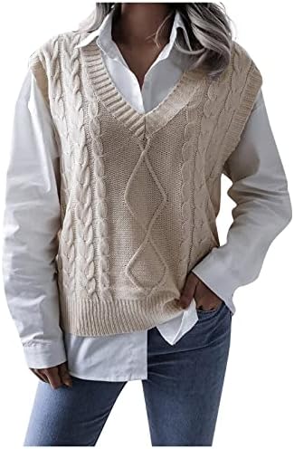 Nokmopo исечени џемпери за жени есенски зимски врвен стил, обичен шарен со долг ракав, плетен џемпер