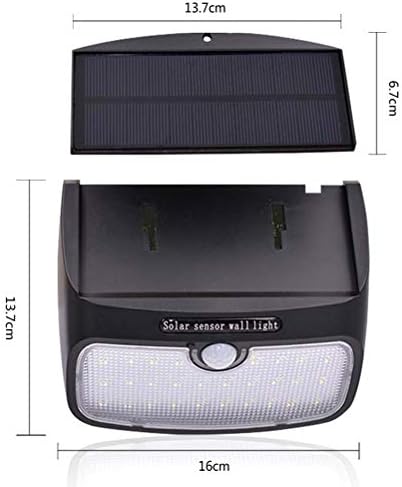 Solustre Solar Light Outdoor, 2PCS 48LED светла за одвојување на сензори водоотпорна wallидна светло градинарска ламба за двор