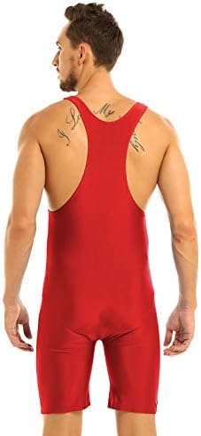 Yartina машка едно парче без ракави борење сингл резервоар за боксерски боксери за долна облека за долна облека