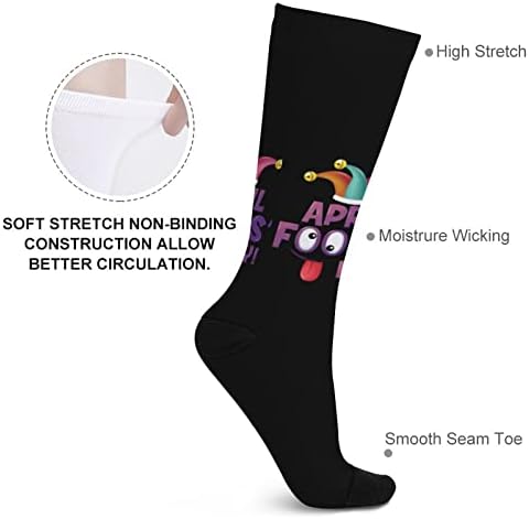 Април Денот На Шегата Печатени Чорапи Што Одговараат На Боја Атлетски Чорапи Високи Колена За Жени Мажи