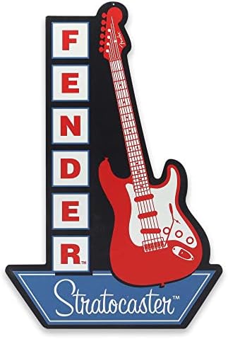 Брендови на отворени патишта Fender Stratocaster Guitars Метал знак - Гроздобер Фендер знак за маж пештера или спална соба