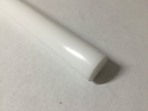 Ацетал кополимер пластична тркалезна шипка 3 1/2 дијаметар, 24 должина - бела боја
