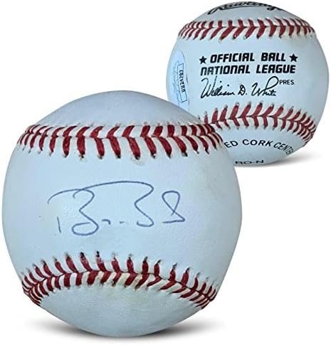 Бери обврзници автограмираше Национална лига потпиша МЛБ Бејзбол JSA COA со случај - автограмирани бејзбол