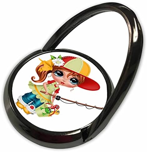 3drose симпатична црвена глава гламур риболов девојче илустрација - телефонски ringsвони