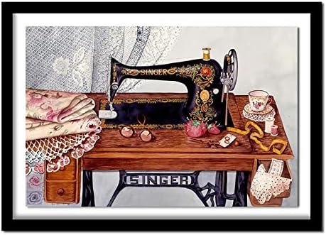 Zgmaxcl Дијамантски комплети за сликање DIY за возрасни целосна машина за шиење за вежбање, големи димензии, декорација на домови