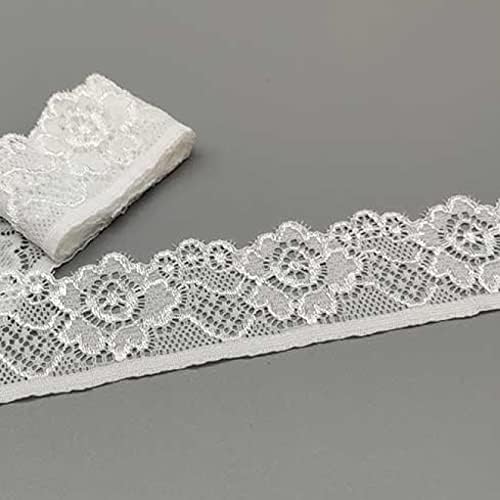 2 јарди Еластична чипка исечена цветна лента за шиење ткаенини занаети за венчаница за украсување цвет декорација на подароци
