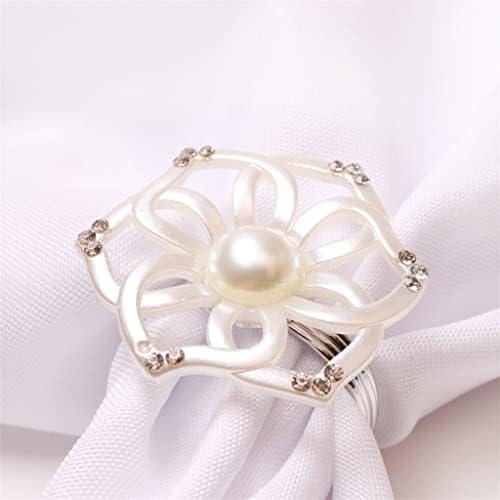 N/A 12 парчиња роза салфетка тока цветна салфетка прстен бисер прстен прстен прстен прстен