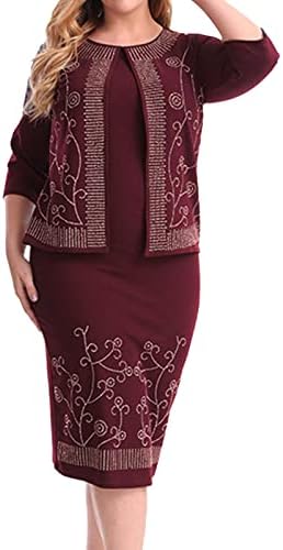 Лејди 2023 Лејди Елегантен плетен чипка Кејп фустан плус големина печатење на половина случајни фустани за жени над 40 години
