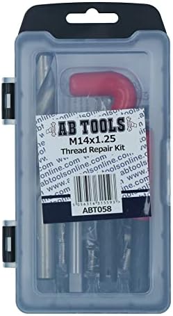 Алатки AB Tools M14 X 1,25мм Комплет за поправка на навој/HELICOIL 15PC Постави оштетена нишка AN050