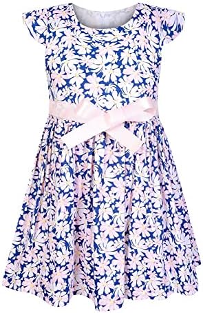 НАСМЕАНО РОЗОВО МАЛО Бебе Девојчиња Се Облекуваат Лак Цветен Летен Фустан За Лулашка Со Ракав За Возбуда Од Мува