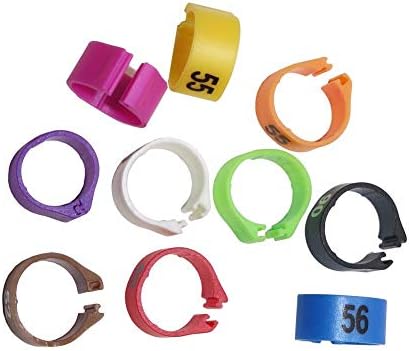ЗБОРО 100 ПЦС 12мм 14мм Птица пластични клип прстени во боја на подножје бр.1-100 за 10 бои-97019