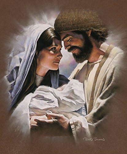 Посветеност на Дејвид Бауман - Wallидна уметност Печати Мери Јосиф и бебе Исус Христос Религиозна духовна христијанска ликовна уметност