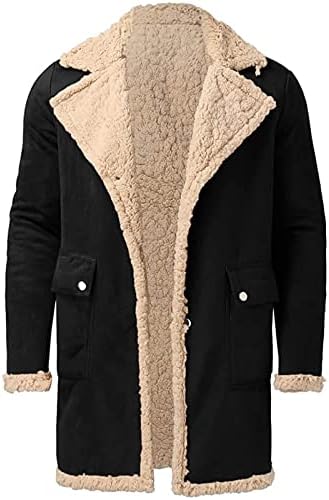 Јакни за мажи Худ зимски патент палто лапел јака со долги ракави со долги ракави со облоги на надворешна облека