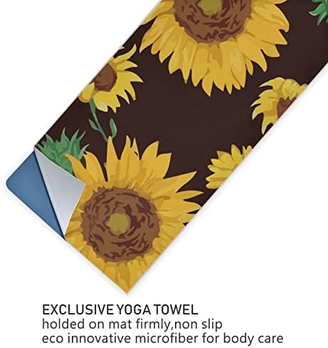 Augensether јога ќебе лето-сунформ-цвеќиња од јога-пешкир за јога, пешкир за јога