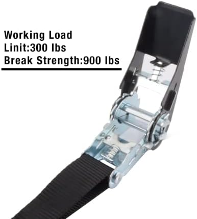 XStrap Стандардна врзана вратоврска за врзани ленти 8pk 1 '' x 10 ft - 900 lb Break јачина на карго -ленти за уреди за движење, опрема