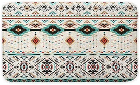 Ацтеките Југозападниот Мајчин Племенски Навахо Американски Етнички Килими За Бања, Бохо Апстрактни Триаголни Геометриски Гроздобер, Нелизгачки