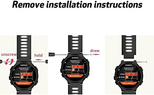 Notocity компатибилен со ForeRunner 220 Watch Bands Black Black Sport Sport Silicone Watch Strap замена за ForeRunner 230/220/235/620/630/735XT