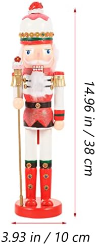 Дидисеаон од 15 инчи дрвени оревици, фигури за божиќни лижавци фигура Божиќ оревокршачка украс празничен Божиќен декор за полици