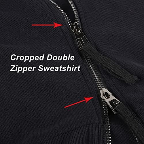 Flygo Women's Women's Cupped Hoodie Full Zip со долг ракав тренинг џемпери на врвови на култури