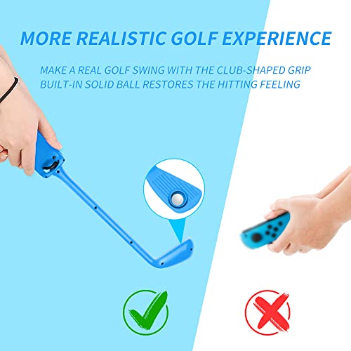 Клубот за Mario Golf Super Rush, контролор за голф -игра за играње за игра за Super Mario Switch, 2 пакети сини црвени клубови