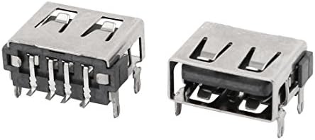 AEXIT USB Женски Дистрибуција електричен Тип - 2.0 Приклучок 4-Терминал 180 Степен Пхб Приклучок Конектор 10 парчиња
