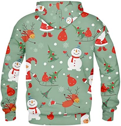 Машки смешни зимски палта со долги ракави Божиќни шерпа јакни плус големина руно наредени топло паркиски дуксери со џебови