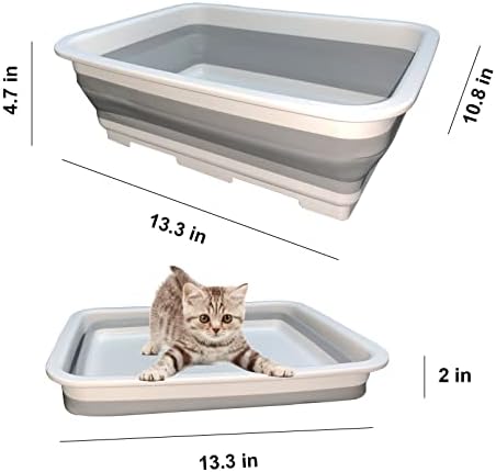 Отворена Кутија За Отпадоци За Мачки, Полузатворена Тоалет За Мачиња Што Може Да Се Преклопи Водоотпорна Тава За Нокшир За Мачки за Пакување