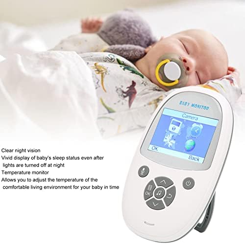Аудио монитор LBEC со камера, откривање на температура со висока резолуција 100240V паметен монитор за бебиња вградени бебешки приспиени