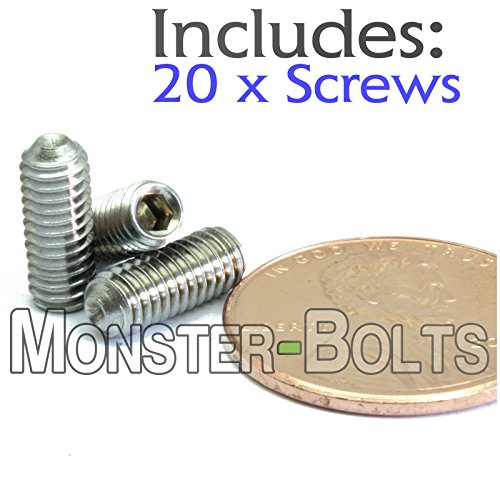 Monsterbolts - M4 x 4mm чаша точка поставени завртки, DIN 916, не'рѓосувачки челик, 20 пакувања