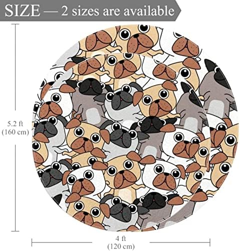 Llnsupply 4 ft круг килим за игра со низок куп, многу кучиња шема за бебиња кои лазат подни душеци играат ќебето новороденче деца деца