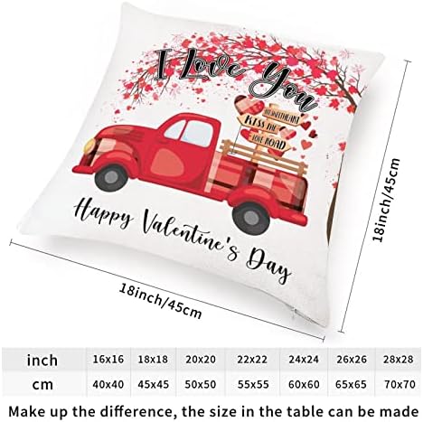 Подарок за Денот на вineубените на девојката фрли перница перница Перница Ден на вineубените Црвен камион Те сакам софа перници Товари на loveубов