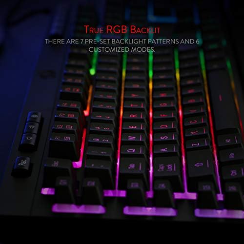 Redragon K512 Shiva RGB тастатура за игри со мембрана со мембрана со мултимедијални клучеви, тивка тастатура за механичко чувство, 6 дополнителни