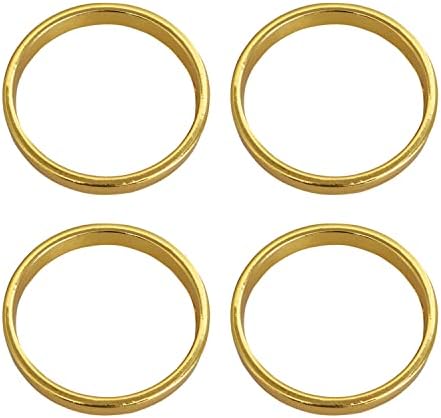 Yangингц салфетки прстени 4 парчиња злато цинк легура на кругот на салфетки за прием за венчавки, модернистички држачи за прстени за