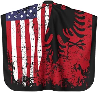 Албански Корени Американско Знаме Фризерски Салон Наметка За Стилист За Сечење Коса Престилка Берберска Покривка За Клиенти Стилизирање Професионален