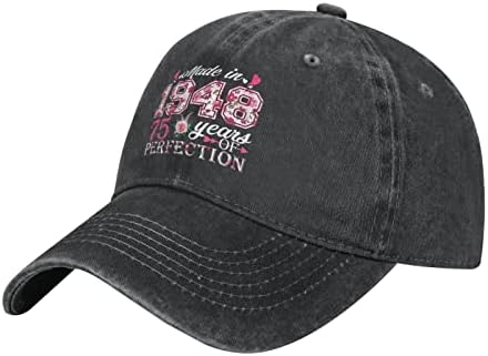 Направено во 1948 година цветна тато капа за мажи 75 годишен 75 -ти роденден подароци бејзбол капи за женски капа