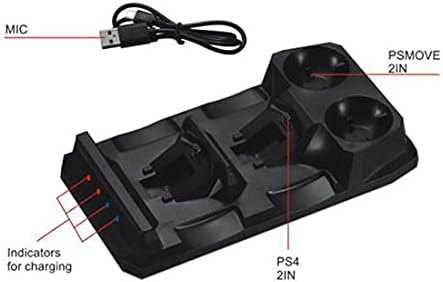 NC Нло Форма 4 во 1 Контролер DC 5V ПРЕДВОДЕНА Двојна Полнач Полнење Приклучок Станица Стојат За Playstation 4 ЗА PS4 ЗА Psvr VR