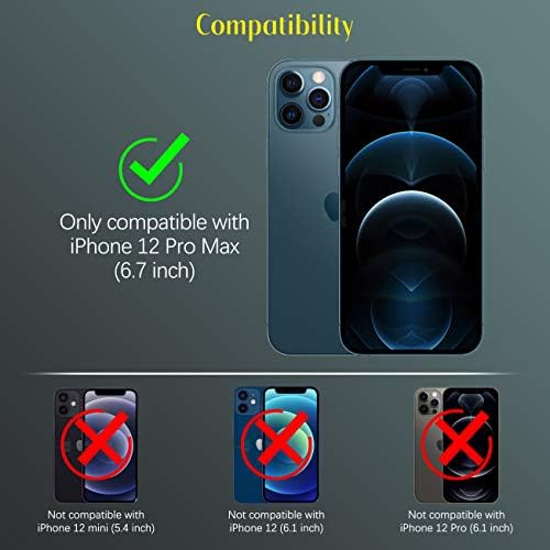 КИНГВИНГ [2+5 Пакет Заштитник На Екранот Компатибилен Со iPhone 12 Pro MAX 5G , 2 Пакет Калено Стакло + 5 Пакет Дијамантско Сино Заштитник