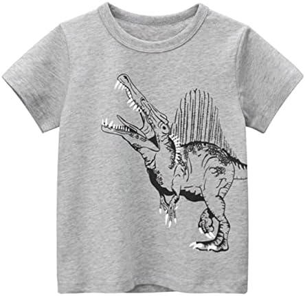 Кошула за момчиња дете деца бебешки момчиња девојчиња диносаурус кратки ракави екипаж маички врвови на врвови облека за кошула 5t