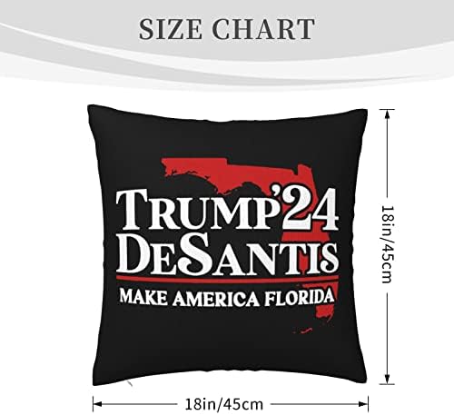 Кадекс Трамп ДеСантис 2024 Перница вметнува 18x18 инчи фрлање перници Вметнете квадратни капаци на перница за фрлање перница