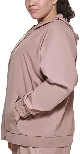 Calvin Klein Performance жени плус предна патент -атлетска јакна Атлетска јакна Виолетова 3x, Шато, 3x