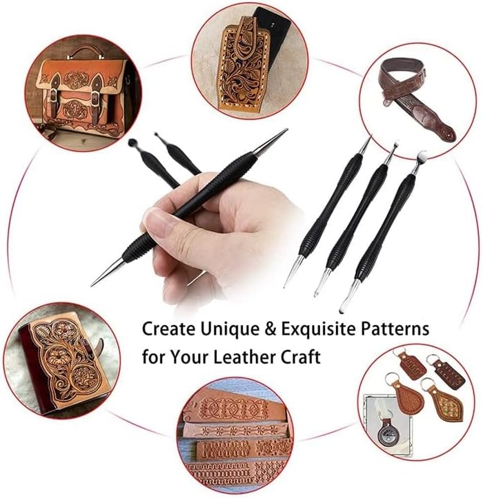 Алатка за стилизирање на кожен занаетчиски занаетчиски занаетчиски занаетчиски занаетчиски занаетчиски занаетчиски занаетчиски занаети, комплет