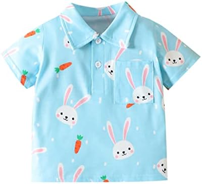 Детска маица лаптолна кошула со кратки ракави летни кошули мода светли маички цветни копче надолу од мали деца за деца