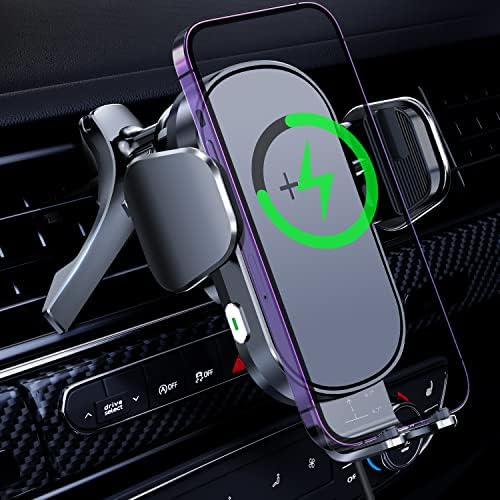 Безжичен полнач за автомобили - Лекенте 15W Qi Брзо полнење на автомобили Телефон за монтирање | Автоматско-спојување на воздушниот вентил